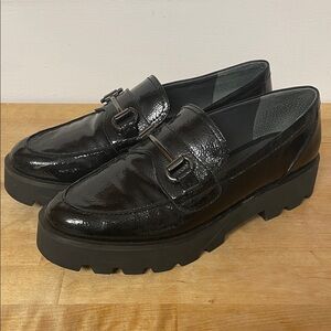 Franco Sarto Bergamot Bit Platform Loafers faux patent leather women’s size 10
